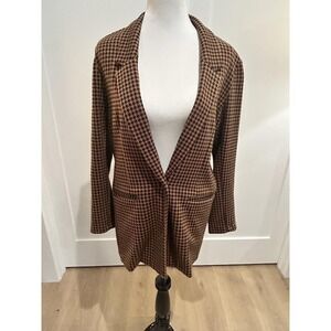 Houndstooth Boyfriend Blazer Fall Basics Preppy Roomy Layering